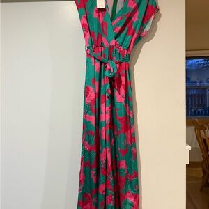 Floral Green and Pink Jumpsuit